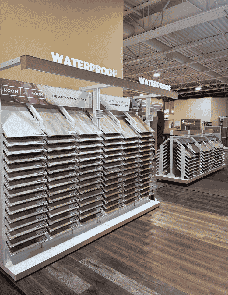 waterproof flooring in showroom